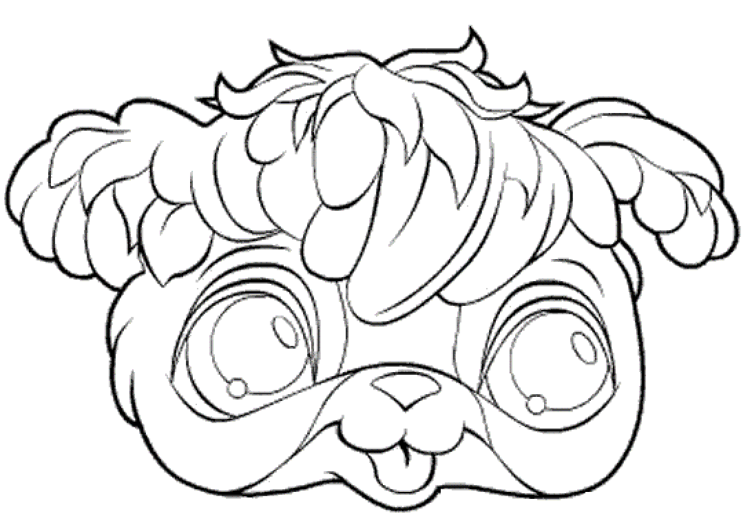 masque  pet shop chien frise